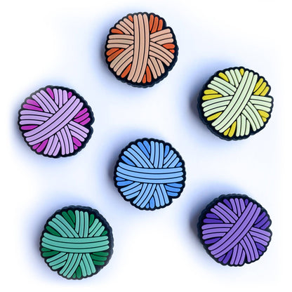 Rainbow Yarn Ball Shoe Charm Set