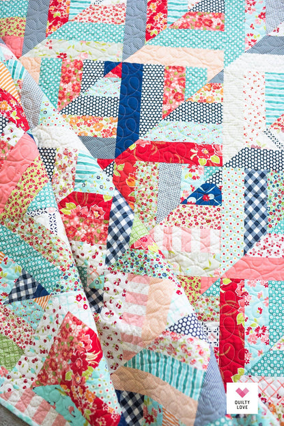 Lucky Log Cabins PAPER Quilt Pattern