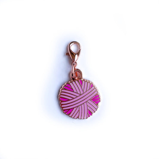 Pink Yarn Ball Charm