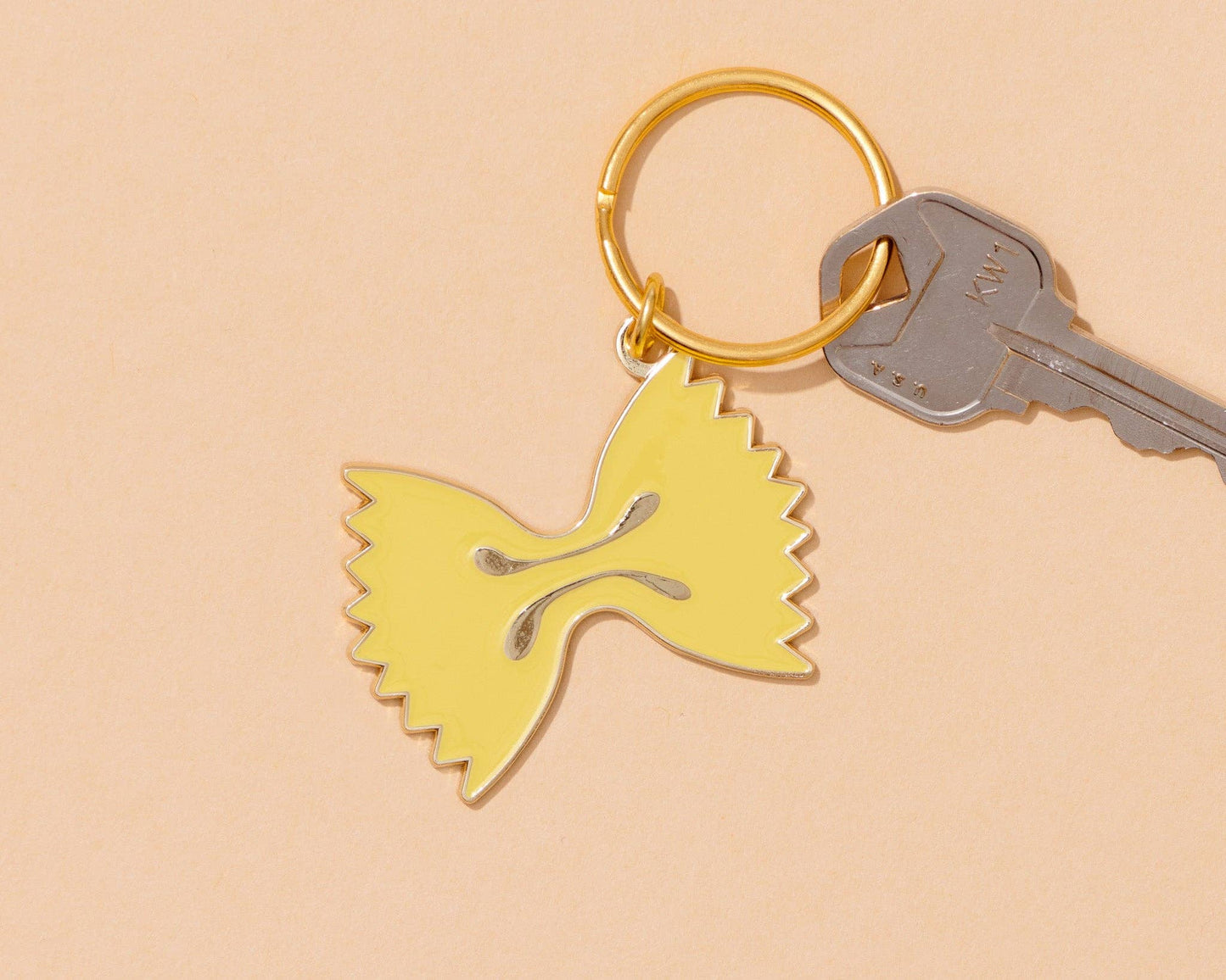 Enamel Keychain—Farfalle Bowtie Pasta: Keyring + Lobster Clasp