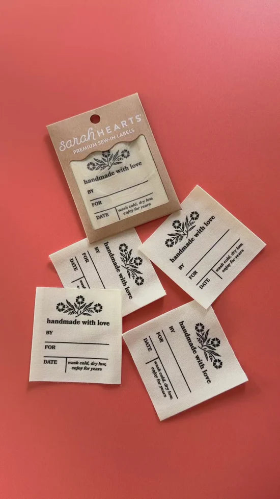 Vintage Handmade with Love Organic Cotton Write-In Labels