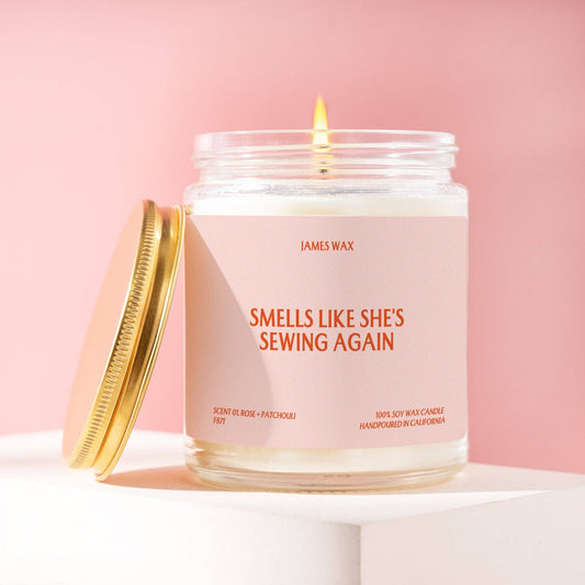 Smells Like She's Sewing Again Candle 03. White Tea + Jasmine