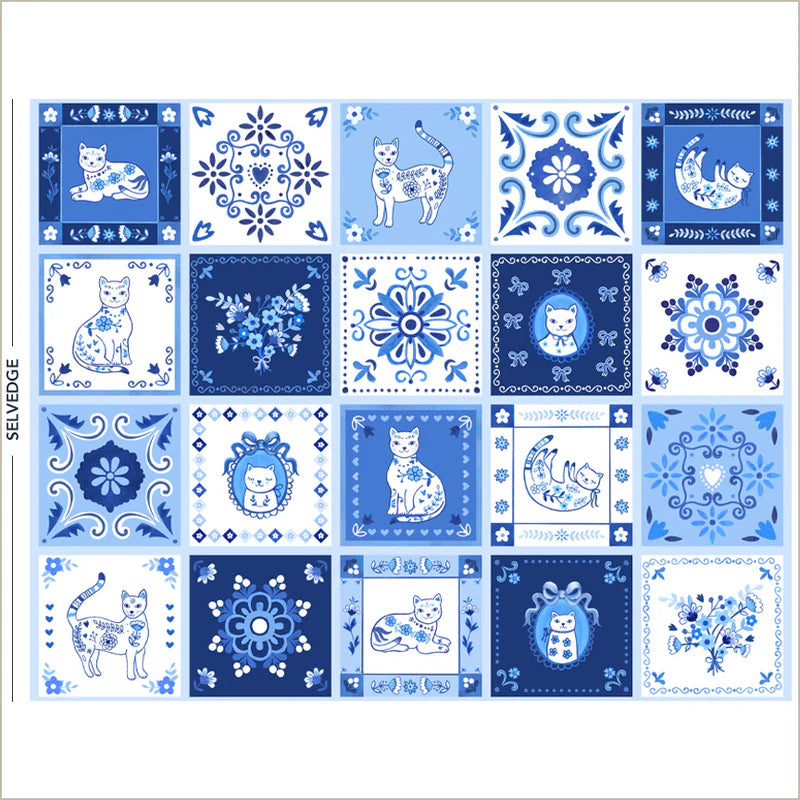 Tails and Tiles in Blue