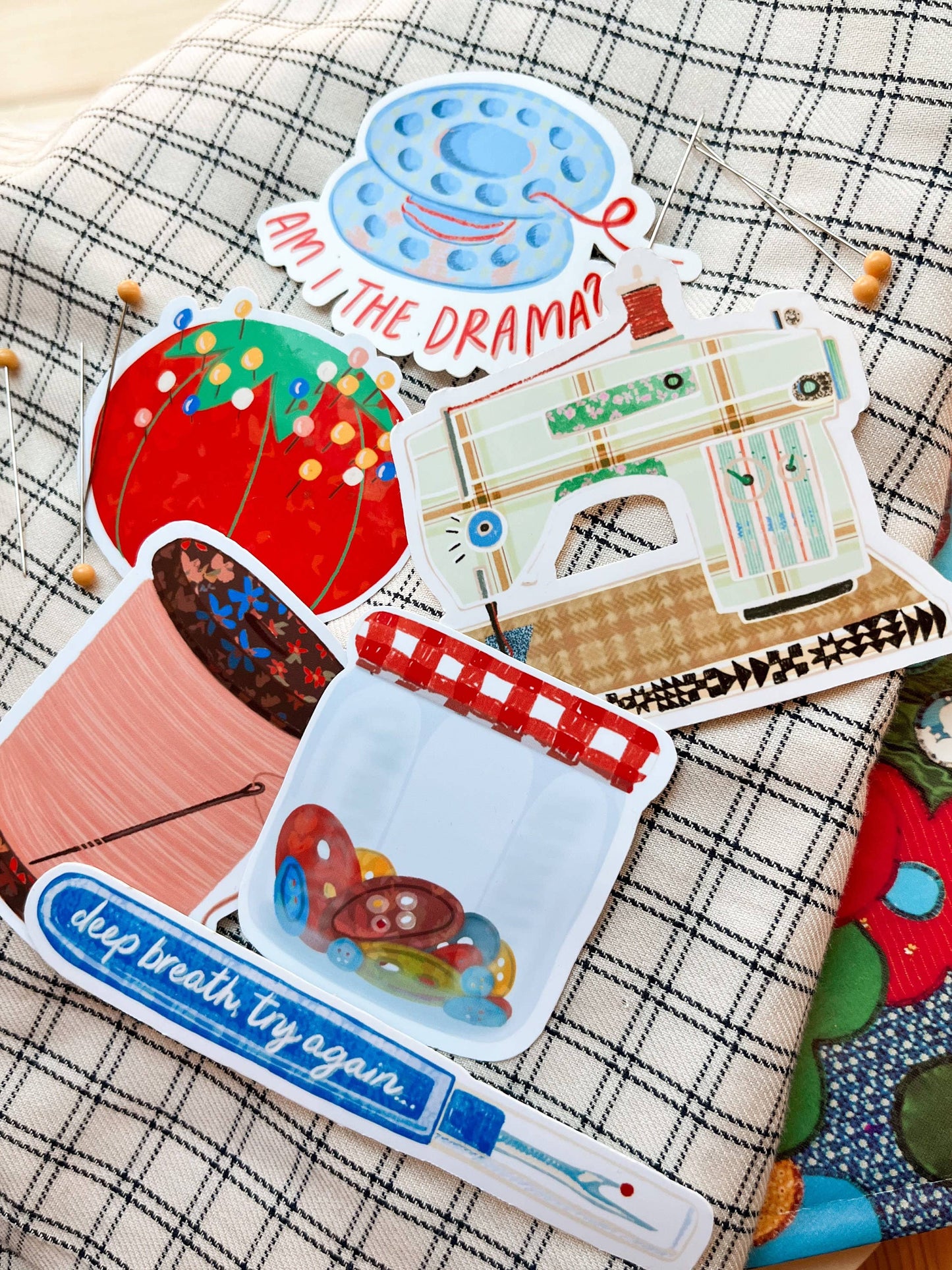 Spool Of Thread Vinyl Stickers, Cute Quilt Sewing Sticker