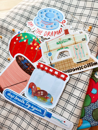 Spool Of Thread Vinyl Stickers, Cute Quilt Sewing Sticker