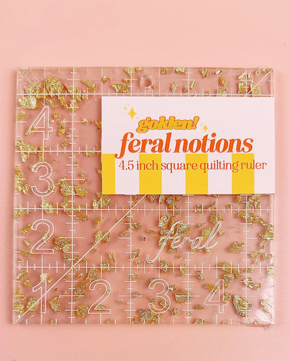 4.5 in Square Quilting Ruler: Golden
