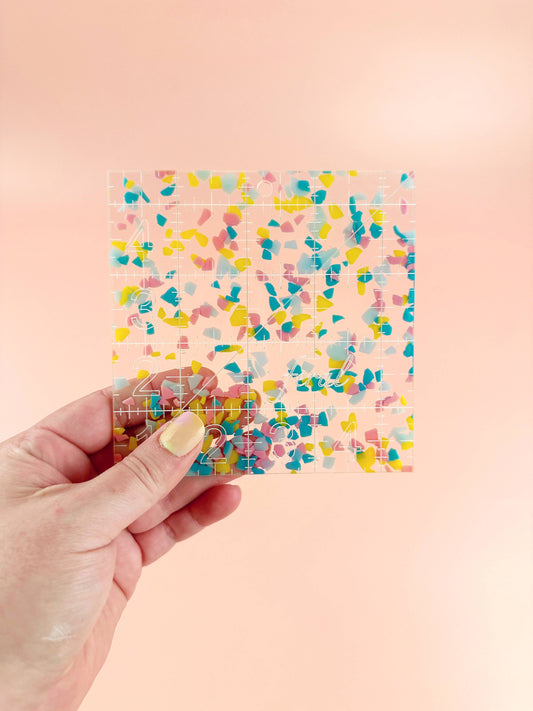 4.5 in Square Quilting Ruler: Confetti