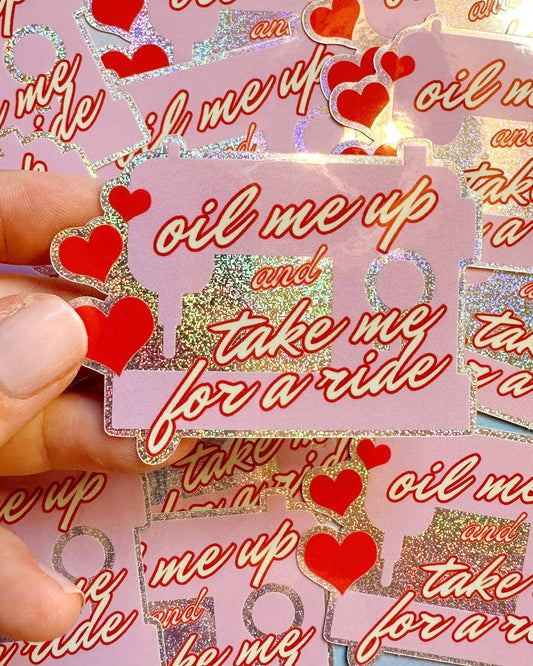 Oil me up sewing machine sticker