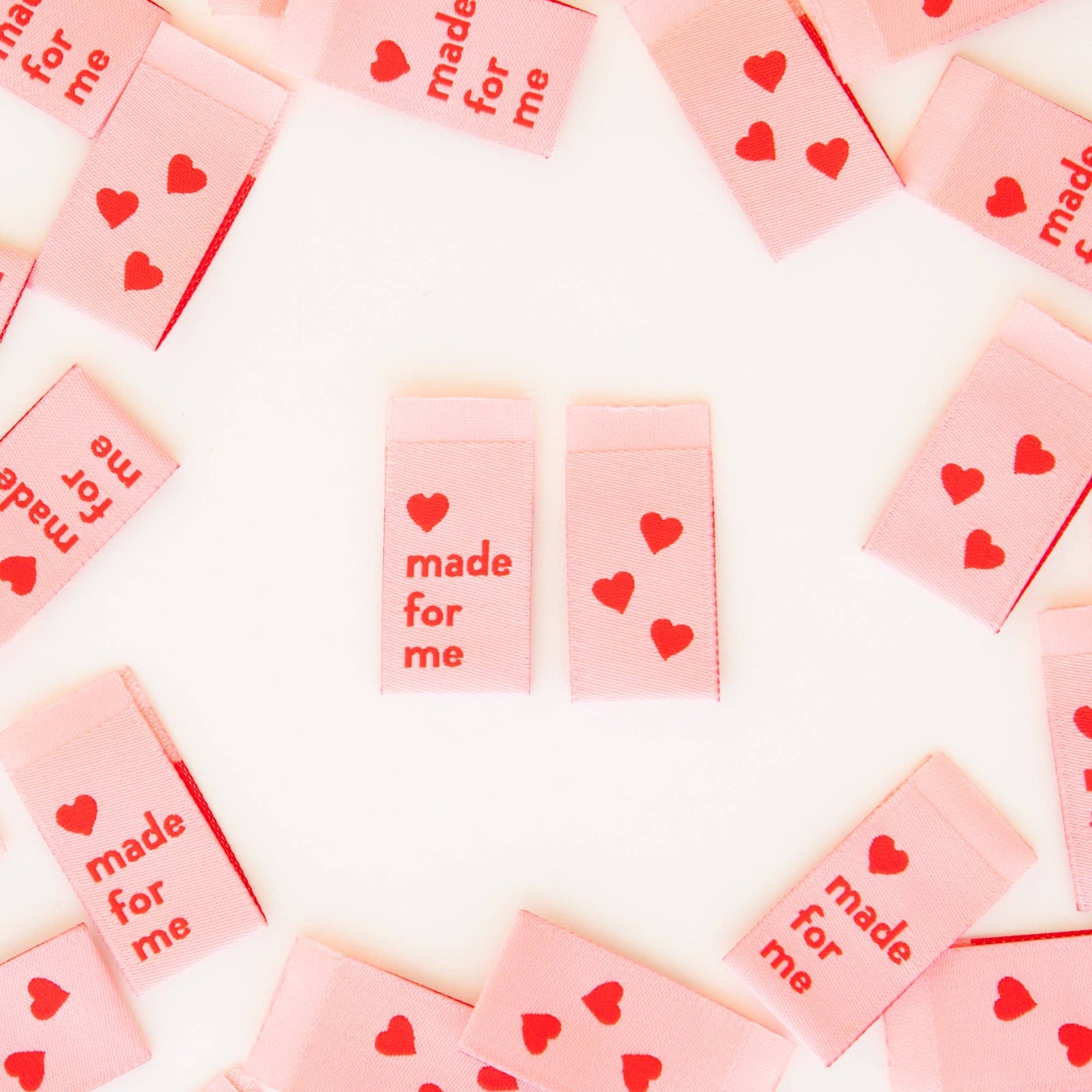 Made for Me Heart- Sewing Woven Quilt and Garment  Labels