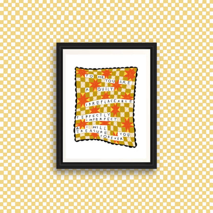 I WILL TREASURE YOU FOREVER QUILT Art Print: 8.5x11