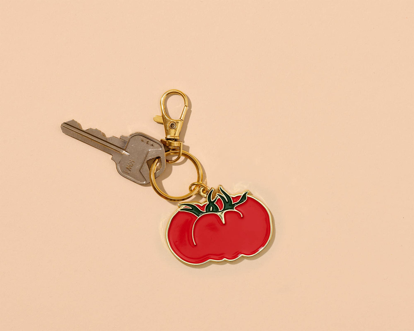 Enamel Keychain & Bag Charm—Heirloom Tomato (Garden, Summer)