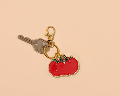 Enamel Keychain & Bag Charm—Heirloom Tomato (Garden, Summer)