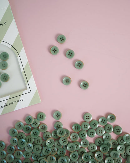 Jadite 1/2" Corozo Nut Buttons: Set of 8