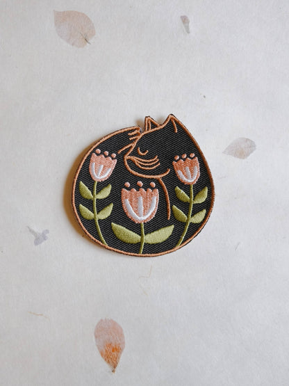 Cat Nap Iron-On Patch (New Size 2.5” x 2.5”)