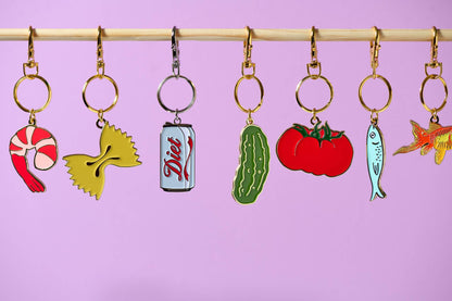 Enamel Keychain & Bag Charm—Heirloom Tomato (Garden, Summer)