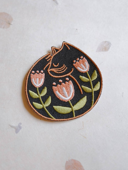 Cat Nap Iron-On Patch (New Size 2.5” x 2.5”)