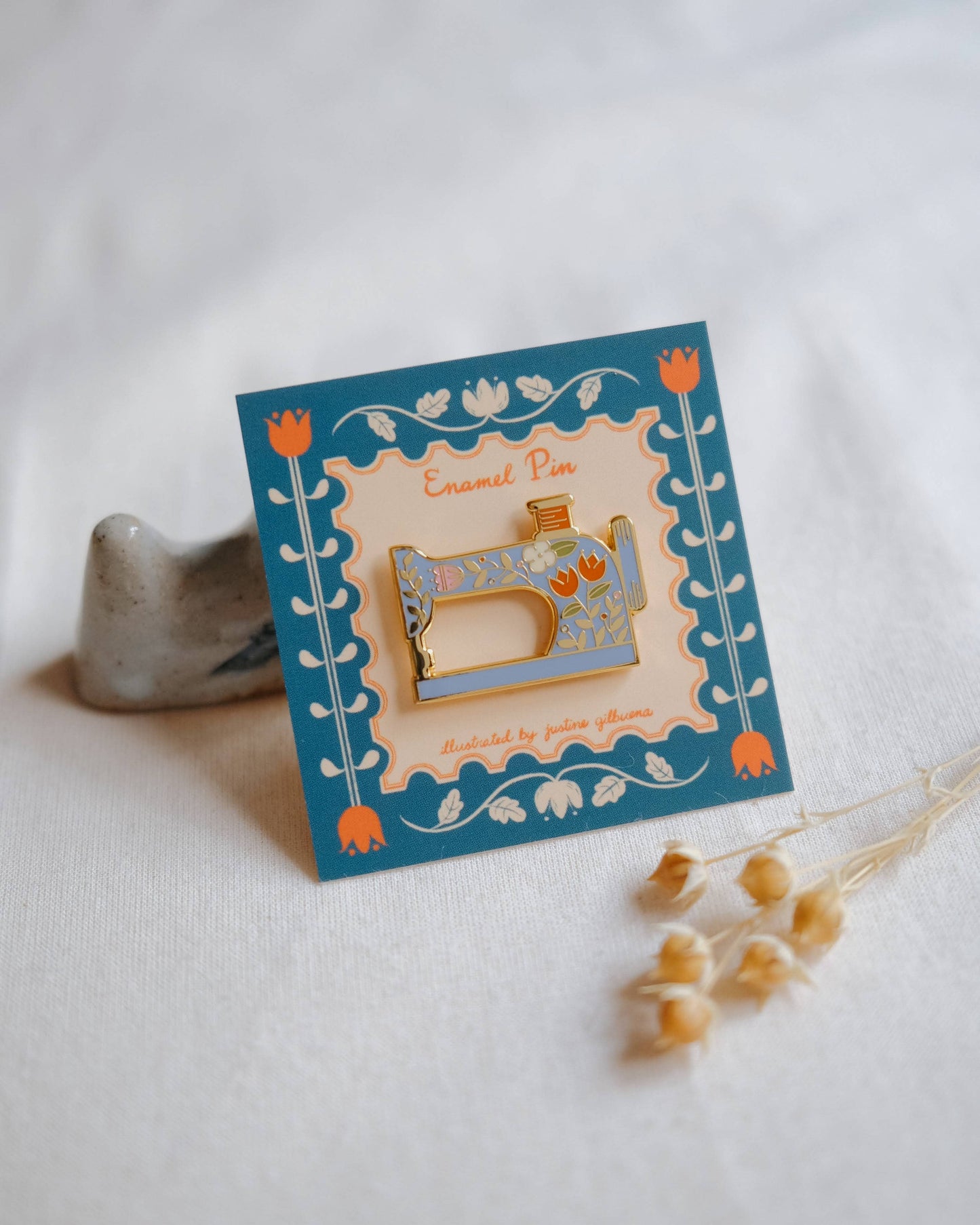 Sewing Machine (Blue) Enamel Pin