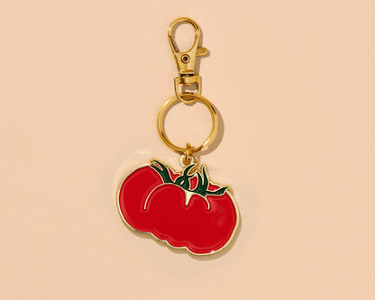 Enamel Keychain & Bag Charm—Heirloom Tomato (Garden, Summer)