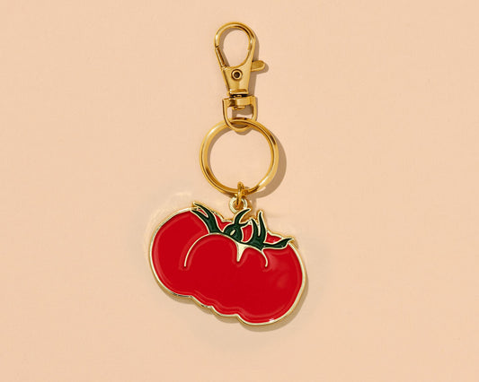 Enamel Keychain & Bag Charm—Heirloom Tomato (Garden, Summer)