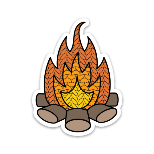 Campfire Knitting Sticker