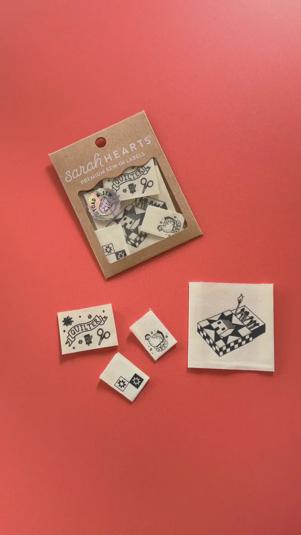 Toad and Sew Quilty Tattoo Woven Sewing Labels Multipack