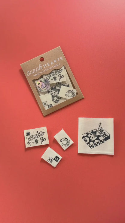 Toad and Sew Quilty Tattoo Woven Sewing Labels Multipack