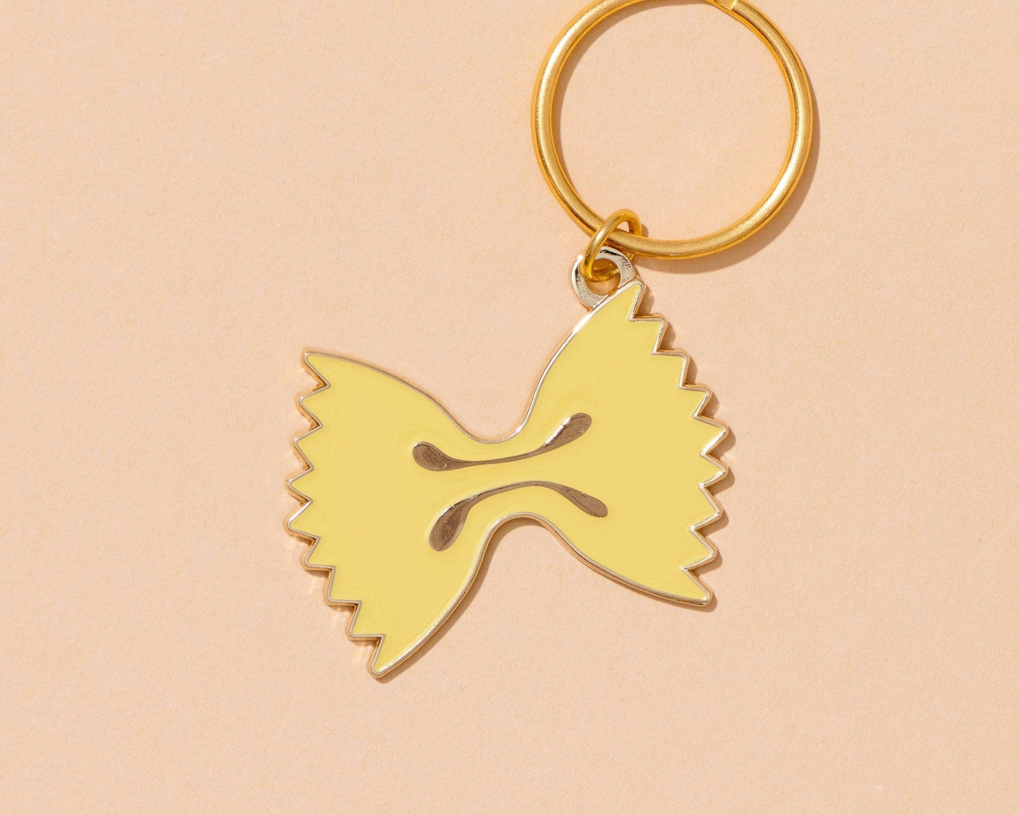 Enamel Keychain—Farfalle Bowtie Pasta: Keyring + Lobster Clasp