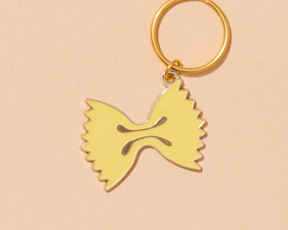 Enamel Keychain—Farfalle Bowtie Pasta: Keyring + Lobster Clasp