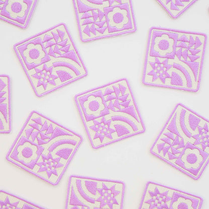 Lavender Quilt Block Iron-On Patch