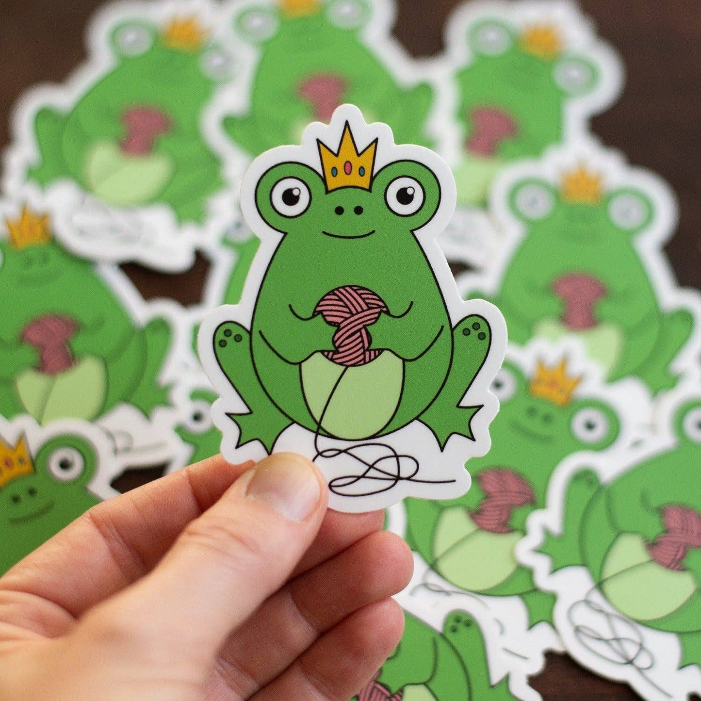 Frog Queen Knitting Sticker