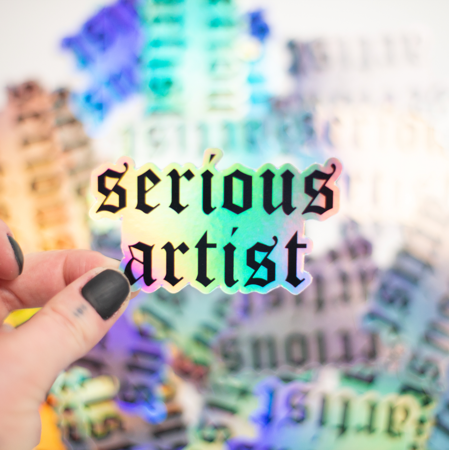 'Serious Artist" Holographic Sticker