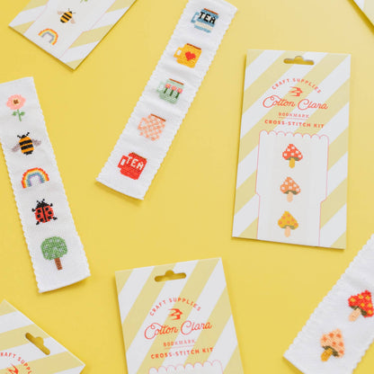 Nature Rainbow Cross Stitch Bookmark Kit Beginner Friendly