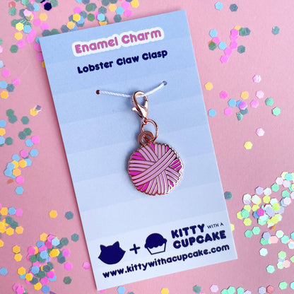 Pink Yarn Ball Charm