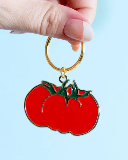 Enamel Keychain & Bag Charm—Heirloom Tomato (Garden, Summer)