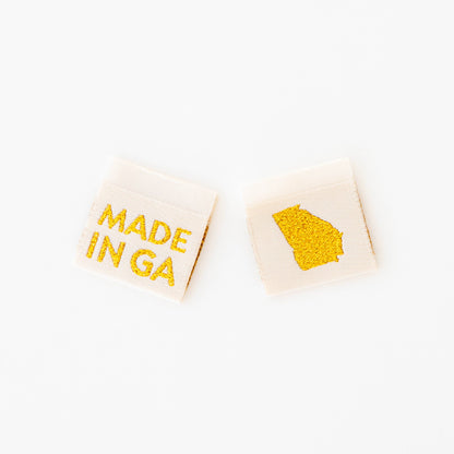 Made in My State Gold Woven Labels: Georgia