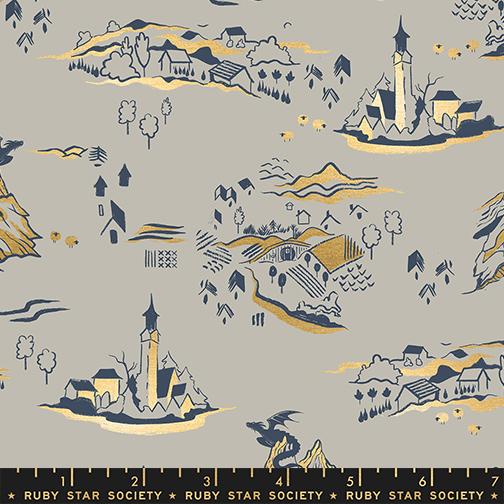 Mountain Town in Metallic Oyster