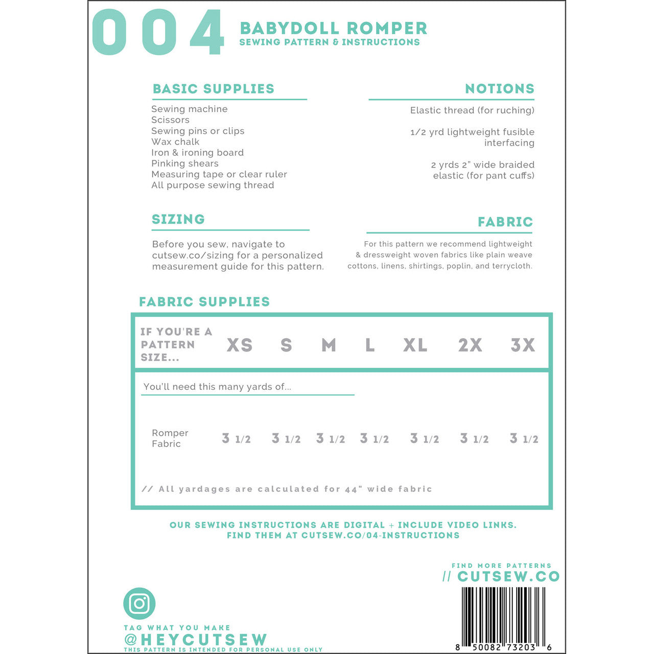 Babydoll Romper Pattern
