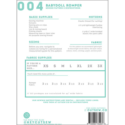 Babydoll Romper Pattern