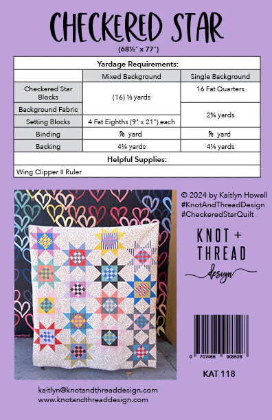 Checkered Star Quilt Pattern