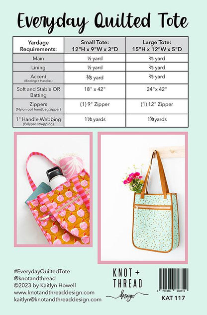 Everyday Quilted Tote Pattern