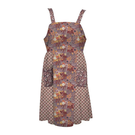 Evening on the Prairie Home Décor Cottage Core Apron Panel in Grape