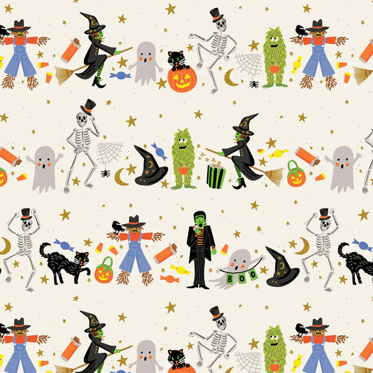 Halloween Parade in Cream Metallic