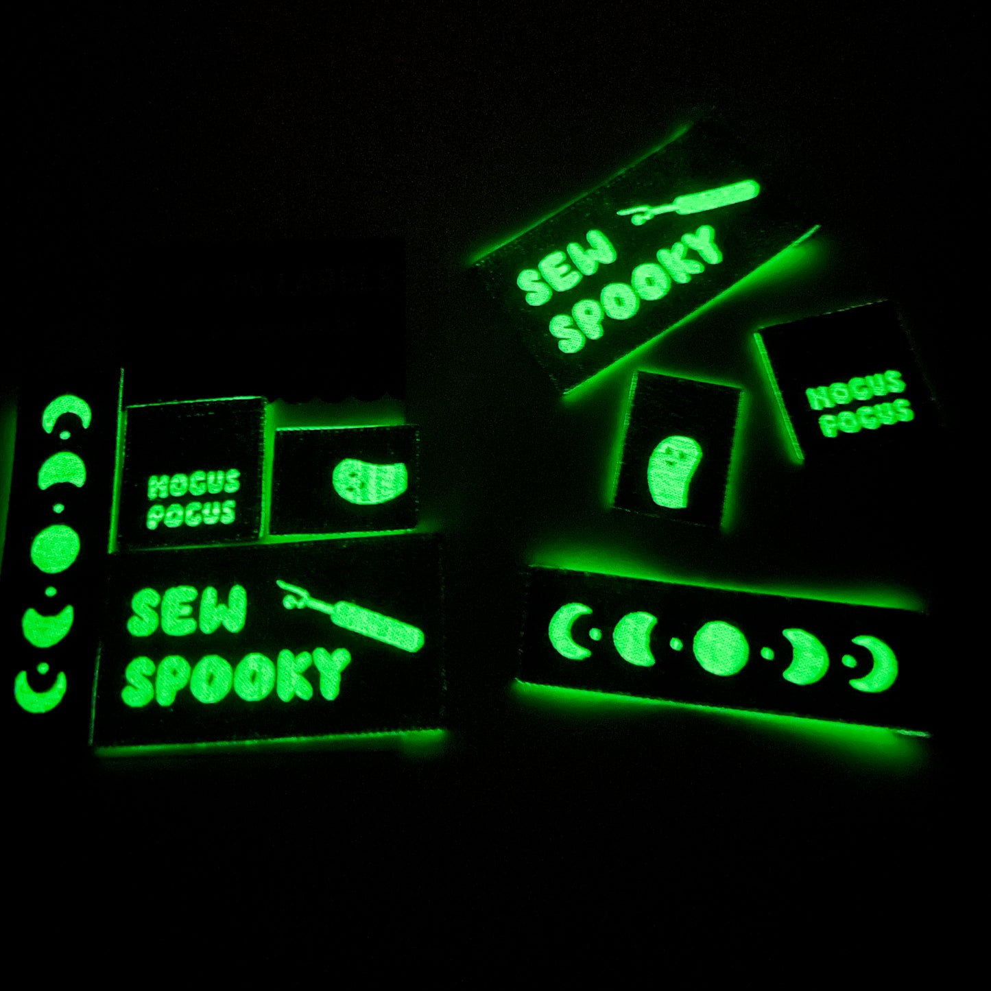 Glow in the Dark Halloween Sewing Labels Multipack of 4