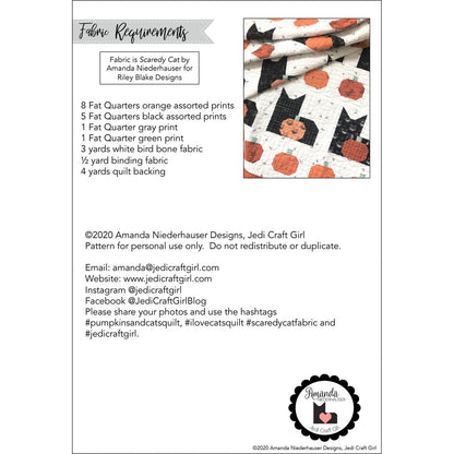 Pumpkins and Cats Quilt Pattern