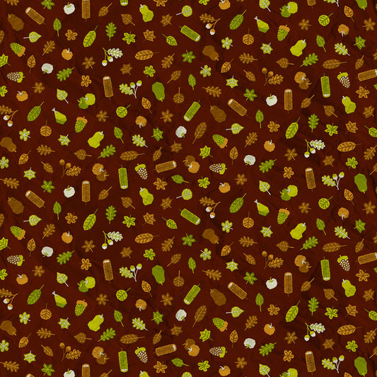 Ditsy Icons in Brown/Tan