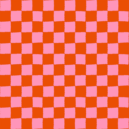 Block Print in Warm Red