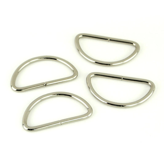 Four D-Rings 1 1/2" Nickel