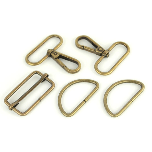Basic Hardware Set, 1-1/2in Antique Brass