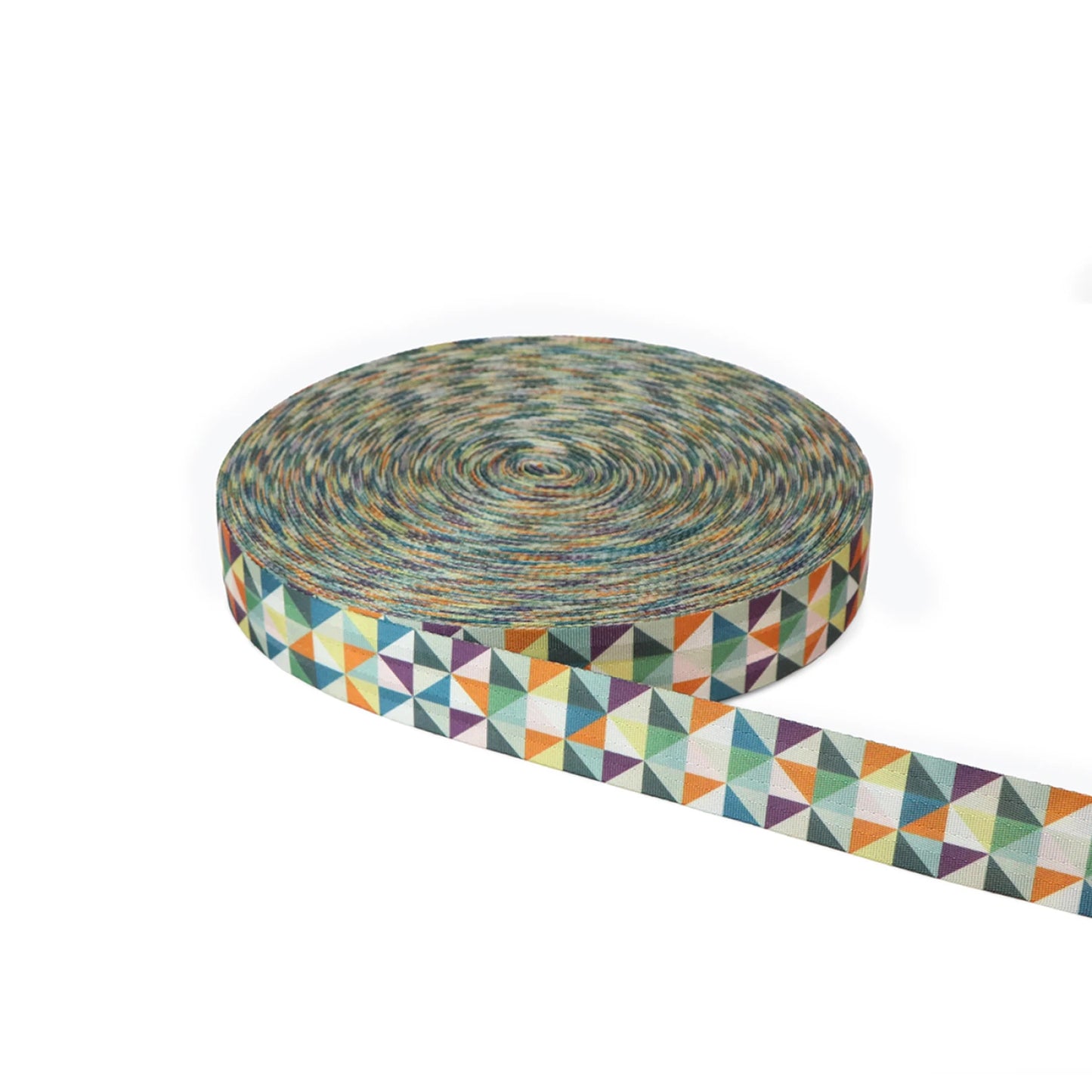 Half Square Triangle Multicolor Webbing 1-1/2in