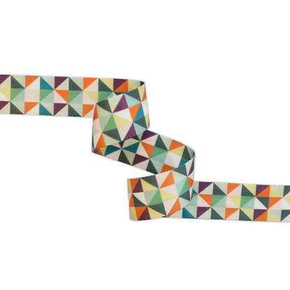 Half Square Triangle Multicolor Webbing 1-1/2in